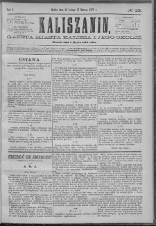 Kaliszanin : gazeta miasta Kalisza i jego okolic