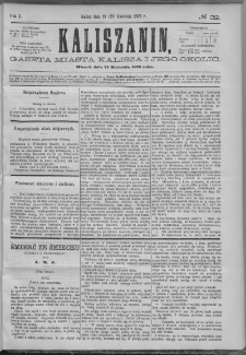 Kaliszanin : gazeta miasta Kalisza i jego okolic