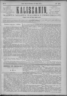 Kaliszanin : gazeta miasta Kalisza i jego okolic