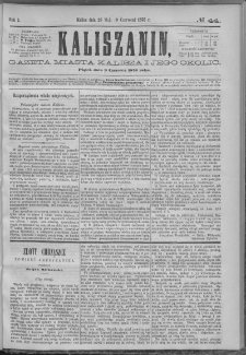 Kaliszanin : gazeta miasta Kalisza i jego okolic