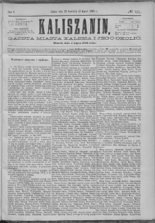 Kaliszanin : gazeta miasta Kalisza i jego okolic