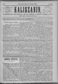 Kaliszanin : gazeta miasta Kalisza i jego okolic