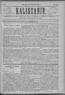 Kaliszanin : gazeta miasta Kalisza i jego okolic