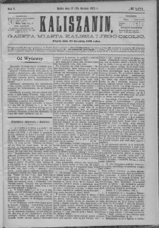 Kaliszanin : gazeta miasta Kalisza i jego okolic