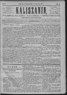 Kaliszanin : gazeta miasta Kalisza i jego okolic