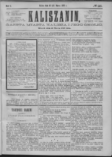 Kaliszanin : gazeta miasta Kalisza i jego okolic