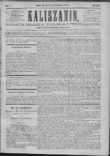 Kaliszanin : gazeta miasta Kalisza i jego okolic
