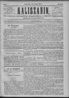 Kaliszanin : gazeta miasta Kalisza i jego okolic