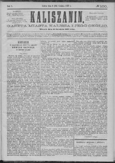 Kaliszanin : gazeta miasta Kalisza i jego okolic