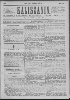 Kaliszanin : gazeta miasta Kalisza i jego okolic