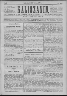 Kaliszanin : gazeta miasta Kalisza i jego okolic