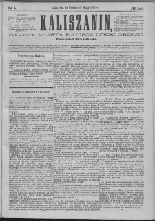 Kaliszanin : gazeta miasta Kalisza i jego okolic