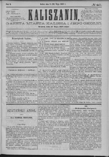 Kaliszanin : gazeta miasta Kalisza i jego okolic