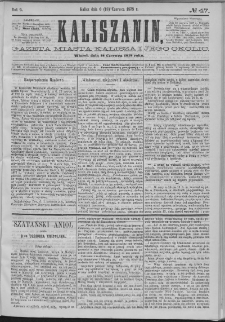 Kaliszanin : gazeta miasta Kalisza i jego okolic