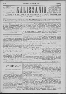 Kaliszanin : gazeta miasta Kalisza i jego okolic