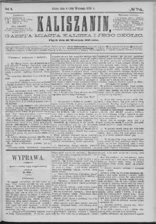 Kaliszanin : gazeta miasta Kalisza i jego okolic