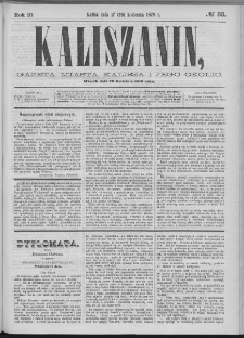 Kaliszanin : gazeta miasta Kalisza i jego okolic