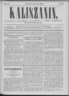 Kaliszanin : gazeta miasta Kalisza i jego okolic