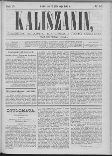 Kaliszanin : gazeta miasta Kalisza i jego okolic