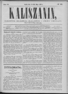Kaliszanin : gazeta miasta Kalisza i jego okolic