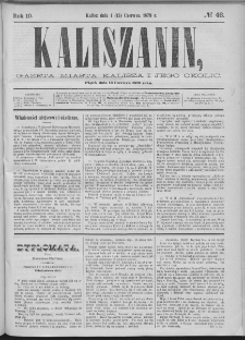 Kaliszanin : gazeta miasta Kalisza i jego okolic