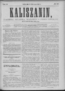 Kaliszanin : gazeta miasta Kalisza i jego okolic