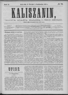 Kaliszanin : gazeta miasta Kalisza i jego okolic
