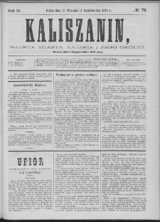 Kaliszanin : gazeta miasta Kalisza i jego okolic