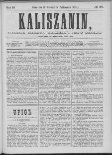 Kaliszanin : gazeta miasta Kalisza i jego okolic