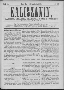 Kaliszanin : gazeta miasta Kalisza i jego okolic