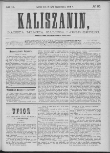 Kaliszanin : gazeta miasta Kalisza i jego okolic