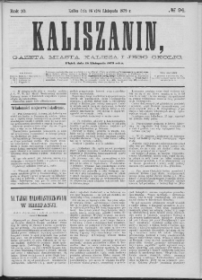 Kaliszanin : gazeta miasta Kalisza i jego okolic