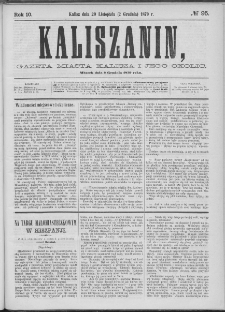 Kaliszanin : gazeta miasta Kalisza i jego okolic