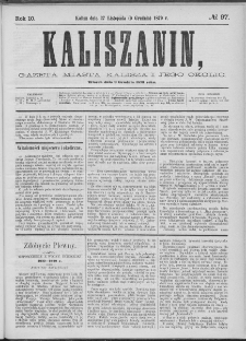 Kaliszanin : gazeta miasta Kalisza i jego okolic