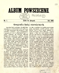 Album Powszechne : czasopismo naukowe poświęcone umiejętnościom i sztukom pięknym. 1860 Nr1