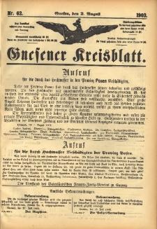 Gnesener Kreisblatt 1903.08.02 Nr62
