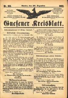 Gnesener Kreisblatt 1903.12.20 Nr102