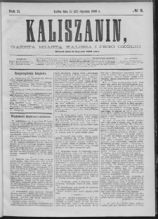 Kaliszanin : gazeta miasta Kalisza i jego okolic