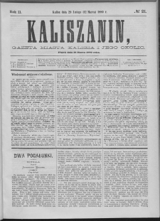 Kaliszanin : gazeta miasta Kalisza i jego okolic