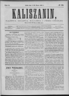 Kaliszanin : gazeta miasta Kalisza i jego okolic