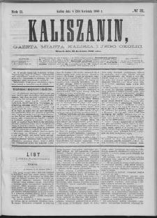 Kaliszanin : gazeta miasta Kalisza i jego okolic