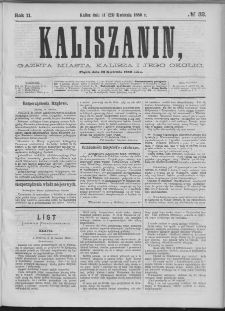 Kaliszanin : gazeta miasta Kalisza i jego okolic