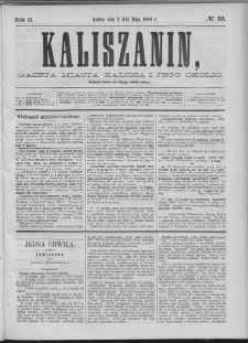 Kaliszanin : gazeta miasta Kalisza i jego okolic