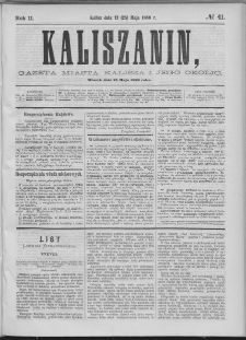 Kaliszanin : gazeta miasta Kalisza i jego okolic