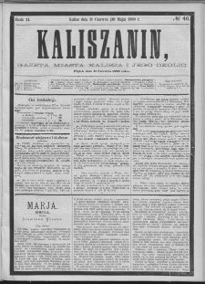 Kaliszanin : gazeta miasta Kalisza i jego okolic