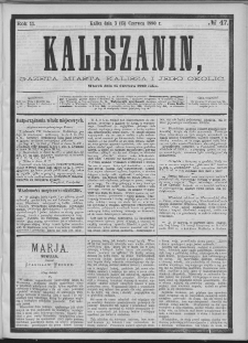 Kaliszanin : gazeta miasta Kalisza i jego okolic