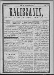 Kaliszanin : gazeta miasta Kalisza i jego okolic