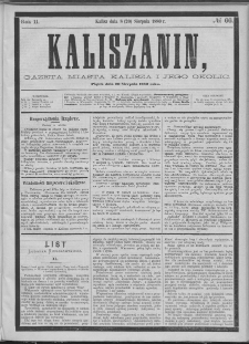 Kaliszanin : gazeta miasta Kalisza i jego okolic