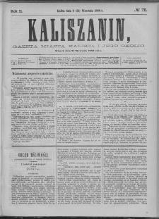 Kaliszanin : gazeta miasta Kalisza i jego okolic
