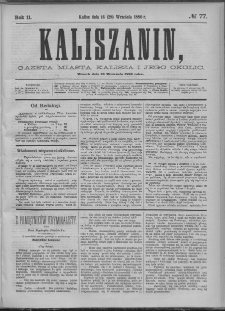 Kaliszanin : gazeta miasta Kalisza i jego okolic